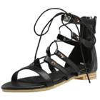 Oasap Open Toe Lace-up Flat Gladiator Sandals