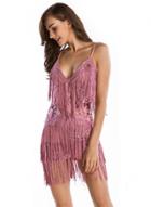 Oasap Spaghetti Strap Sleeveless Tassels Decoration Dress