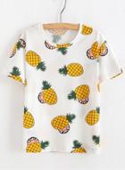 Oasap Short Sleeve Pineapple Printed Pullover Casual Tee