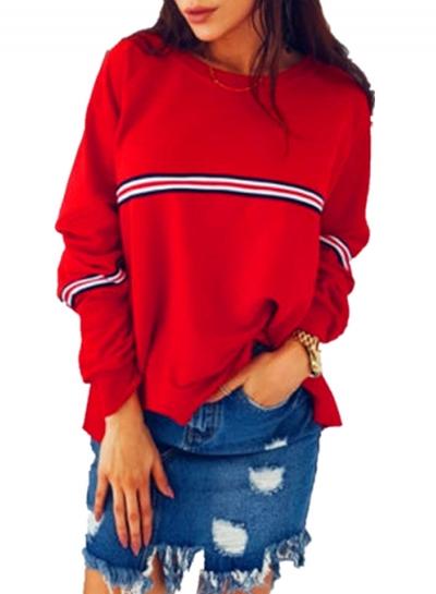 Oasap Fashion Striped Long Sleeve Loose Pullover Tee