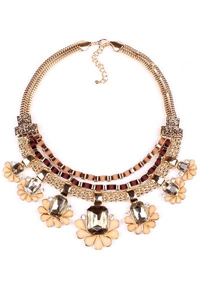 Oasap Exquisite Solid Color Bib Necklace