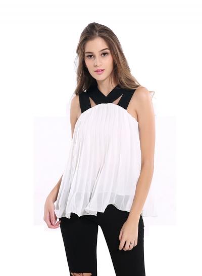 Oasap Stylish Sleeveless Chiffon Slip Blouse