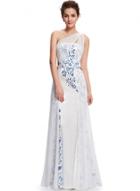 Oasap Women's Elegant One Shoulder Sleeveless Print Maxi Evening Dress