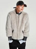 Oasap Fashion Long Sleeve Faux Fur Coat