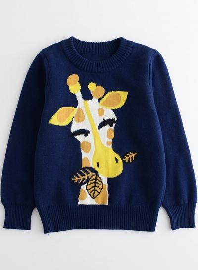 Oasap Children's Long Sleeve Deer Knit Sweater