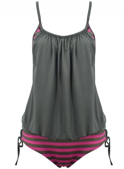 Oasap Women's Summer Color Block Striped Two Piece Swimsuit