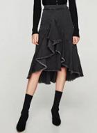 Oasap High Waist Asymmetric Design Denim Skirt