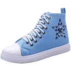 Oasap High Top Rivet Lace-up Flat Canvas Sneakers