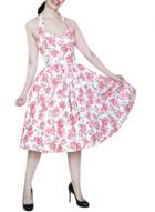 Oasap Women's Vintage Halter Sleeveless Floral Print Swing Dress
