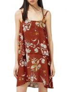 Oasap Women's Spaghetti Strap Floral Print Trapeze Short Dress