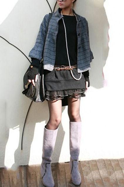Oasap Tiered Ruffle Binding Trim Mini Skirt