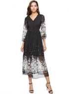 Oasap V Neck Flare Sleeve Floral Printed Chiffon Dress