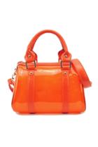 Oasap Glossy Candy Colored Zipped Shoulder Bag