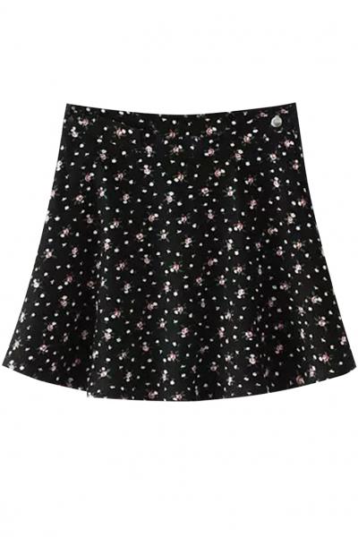 Oasap Sweet Floral Print Mini Skirt