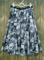 Oasap Vintage Elastic Waist A-line Midi Skirt