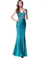Oasap Women's Double V Neck Sleeveless Evening Ball Gown Mermaid Dress