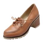 Oasap Vintage Hollow Out Block Heels Lace Up Shoes