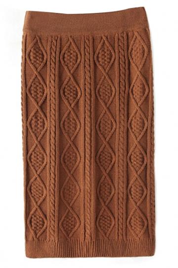 Oasap Fashion Cable Knit Bodycon Pencil Skirt