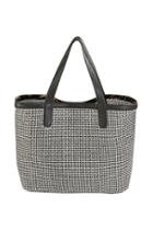 Oasap Openwork Detail Woven Shoulder Bag With Inner Leopard Print Bag