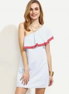 Oasap Fashion One Shoulder Ruffle Mini Dress