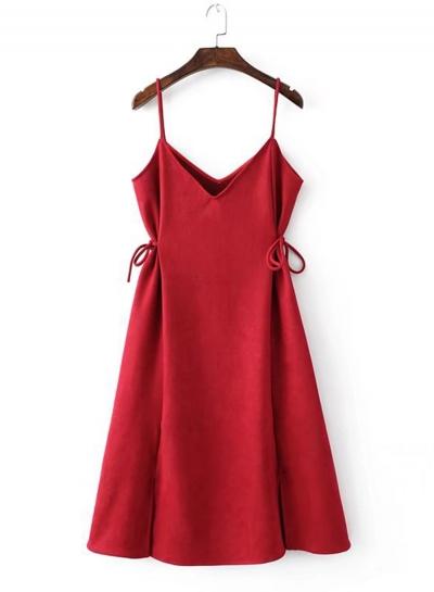 Oasap Spaghetti Strap Sleeveless Slit Dress