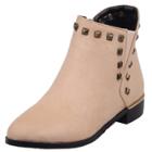 Oasap Point Toe Low Heel Rivet Ankle Boot