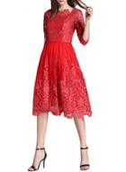 Oasap Women's Mesh Embroidered Cocktail Party Wedding A-line Dress