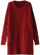 Oasap Women's Cable Knit Side Slit Pullovers Sweater