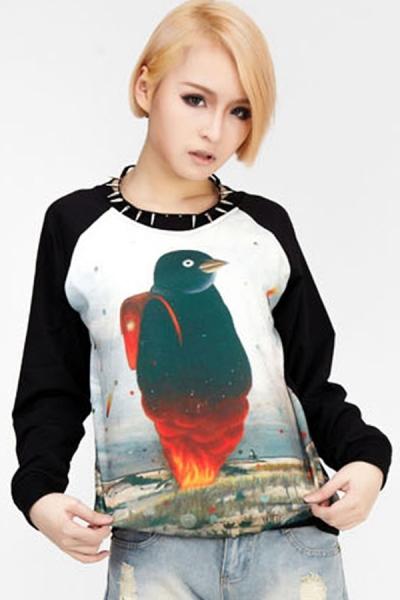 Oasap Fired Penguin Sweatshirt