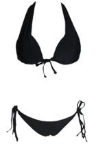 Oasap Black Multi-tie Design Strappy Two Piece Bikini Swimsuit