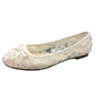 Oasap Round Toe Lace Ballet Flat Shoes