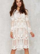 Oasap Long Sleeve Lace Bikini Cover Up Dress