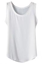 Oasap Sweet Solid Color Chiffon Tank Top