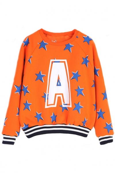 Oasap Star Print Sweatshirt