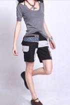 Oasap Contrast Dots And Floral Printing Shorts