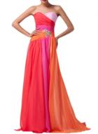 Oasap Women's Elegant Color Block Bandeau Prom Dress