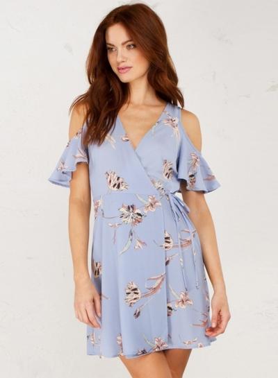 Oasap Floral Print Off Shoulder Dress