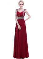 Oasap Chiffon A-line Beading Prom Dress