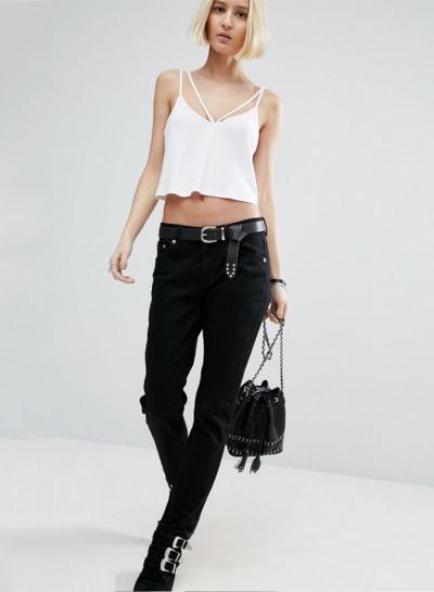 Oasap Simple White Slip Tank