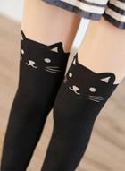 Oasap Skinny Cartoon Cat Fleece Lined Leggings