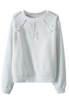 Oasap Beaded Clusters Long Sleeves Sweatshirt