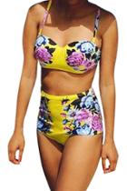 Oasap Women's Fashion Two Piece Floral Print Beach Swimwear