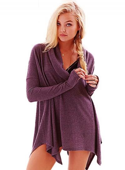 Oasap Cowl Neck Solid Color Loose Fit Irregualr Sweatshirt