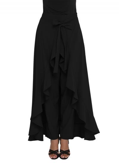 Oasap Fashion Chiffon Tie-waist Ruffle Palazzo Pants