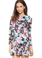 Oasap Women's Frill Sleeve Printed Mini Dress