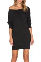 Oasap Solid Color Off-the-shoulder Body-con Dress