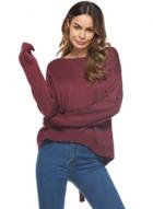Oasap Fashion Back Lace-up Loose Fit Pullover Sweater