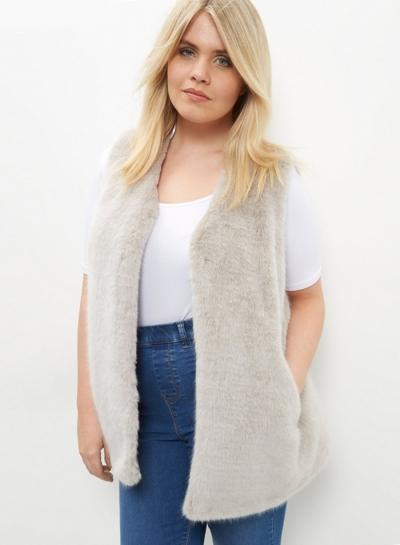 Oasap Women's Oversized Open Front Faux Fur Vest