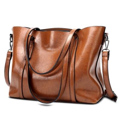 Oasap Vintage Solid Color Pu Leather Shoulder Bag
