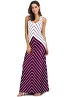 Oasap Crisscross Back Two Tone Stripe Maxi Dress